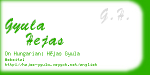 gyula hejas business card